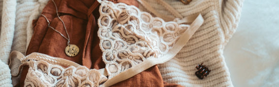 textured lace bra lying on the ground