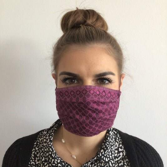 Mask | Checkered | Purple | 2-Layers | One Size