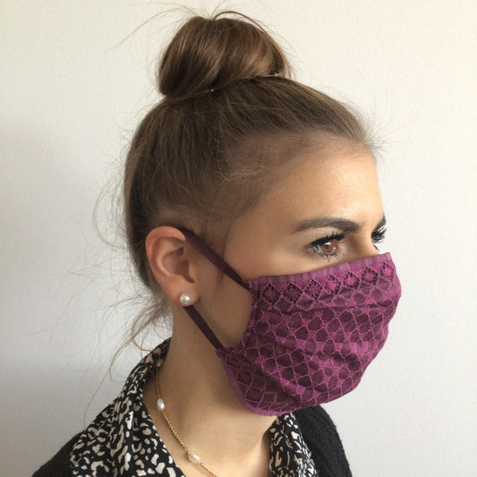 Mask | Checkered | Purple | 2-Layers | One Size