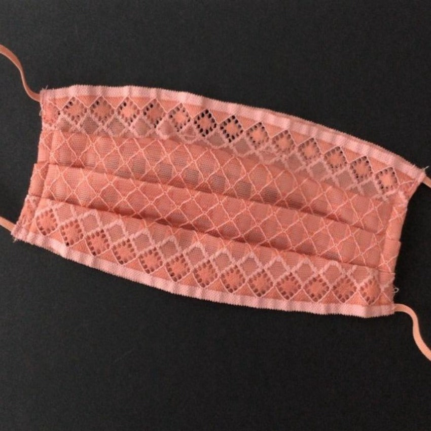 Mask | Checkered | Lachs | 2-Layers | One Size