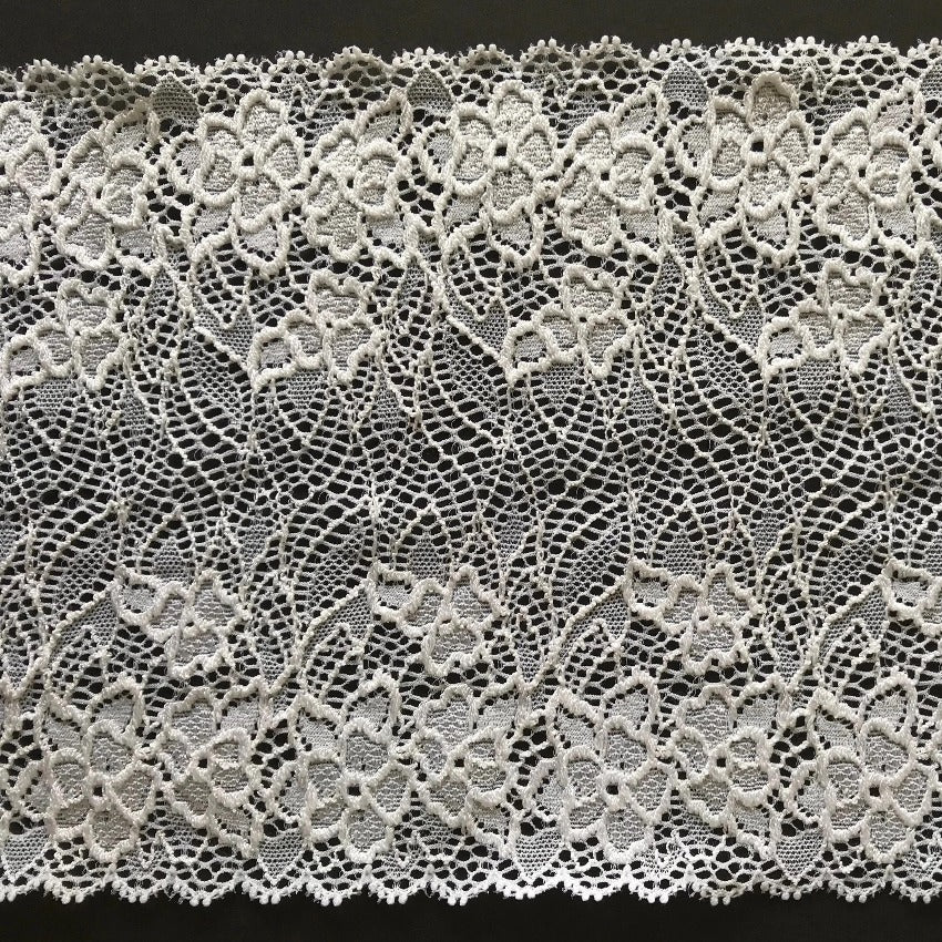 Width 16-18 cm, TYPE : Elastic, Spitze, COLOR : White / Weiß