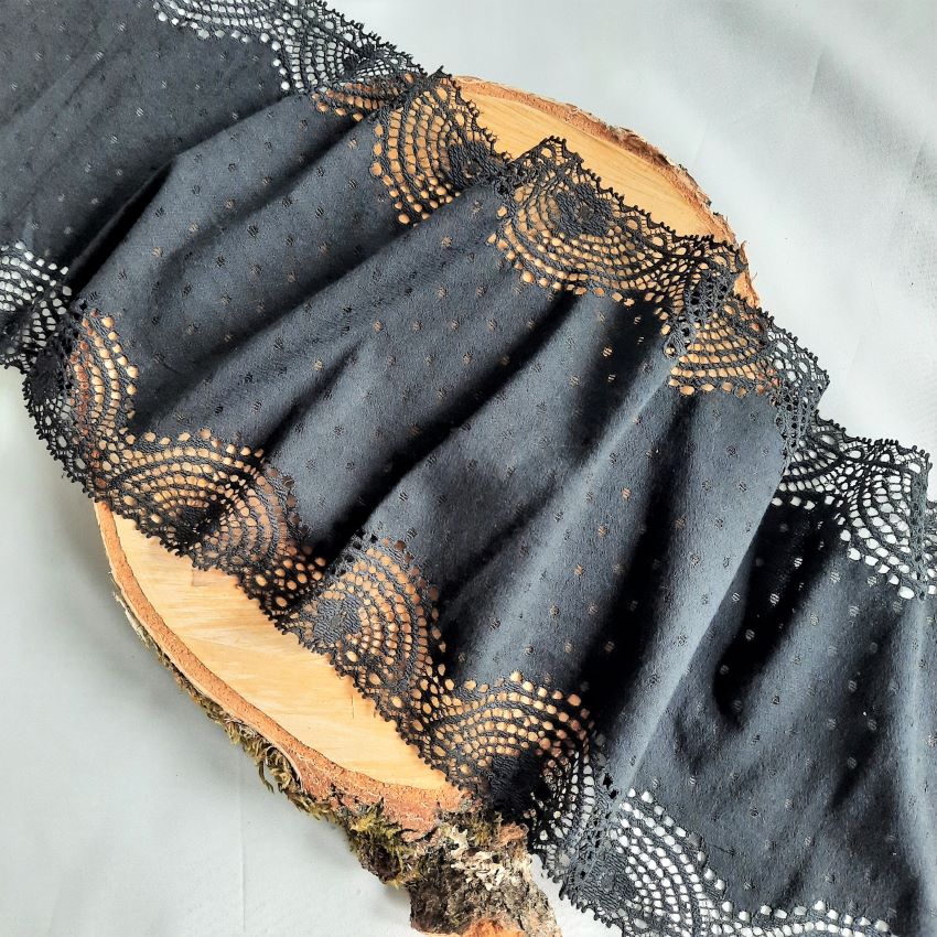 Cotton | Elastic | Width 17 cm | Shadow of Night | 61561