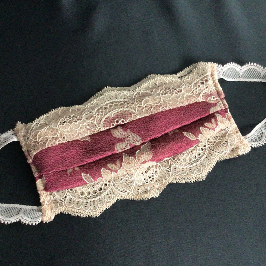 Mask | Winded Leaves | Pink Rose | 2-Layers | One Size