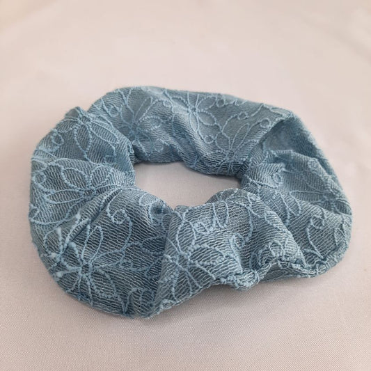 Scrunchie | Flower Doodles | Steel Blue