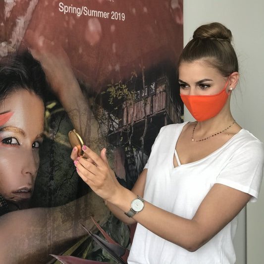 Mask | Oval Slim | Orange | 2-Layers | Comfy Cotton