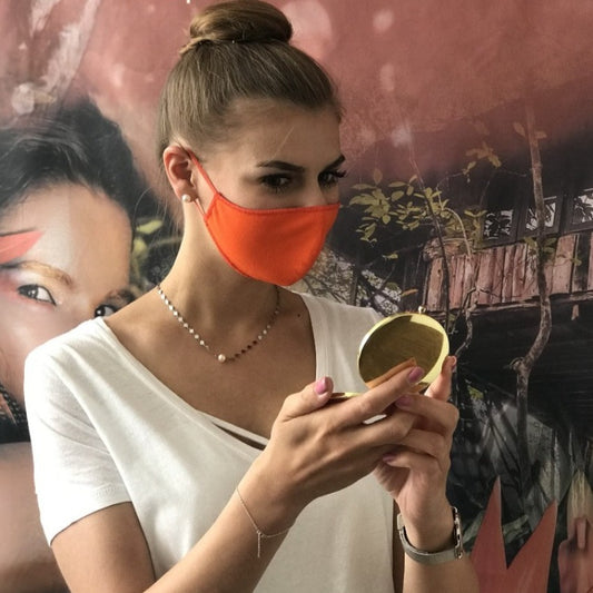 Mask | Oval Slim | Orange | 2-Layers | Comfy Cotton