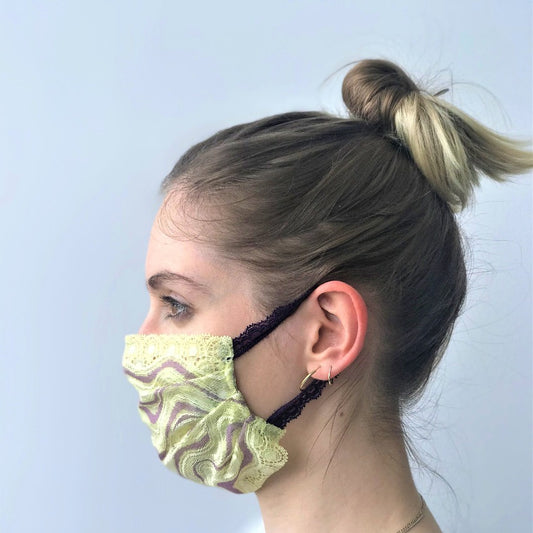 Mask | Waves | Gelb Lila | 2-Layers | One Size