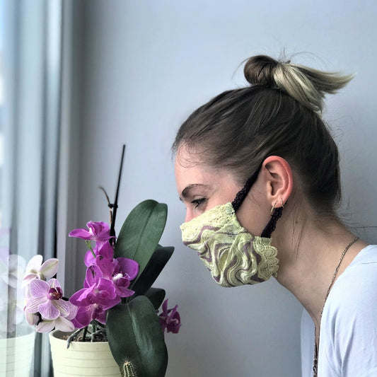 Mask | Waves | Gelb Lila | 2-Layers | One Size