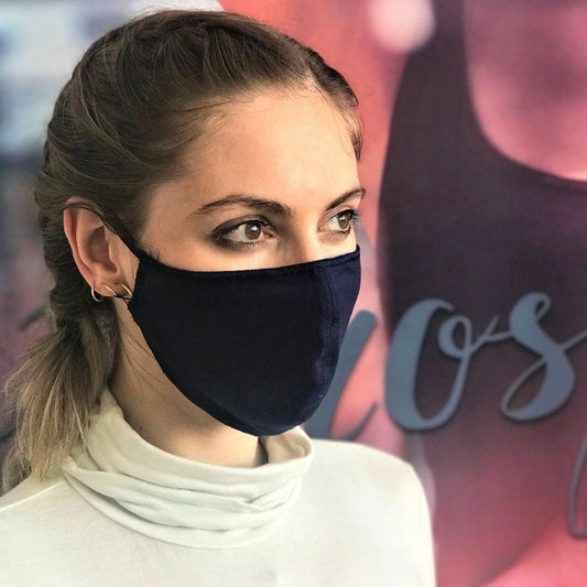 Maske | Oval | Blue | S-M | 2-Layers | Soft Baumwolle