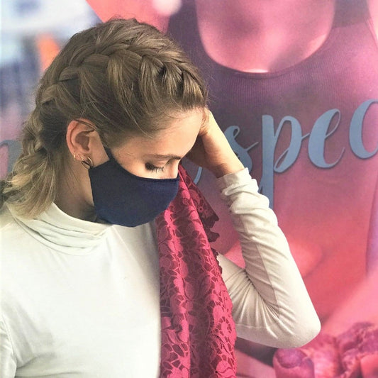 Maske | Oval | Blue | S-M | 2-Layers | Soft Baumwolle