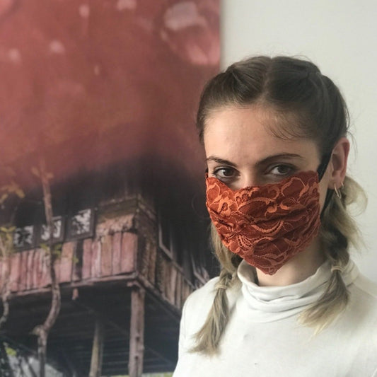 Mask | Tulips | Orange | 2-Layers | One Size
