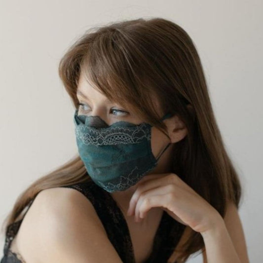 Mask | Winded Leaves | Emerald | 2-Layers | One Size