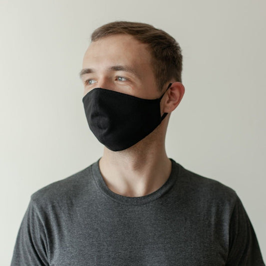 Maske | Oval | Black | S-M | 2-Layers | Soft Baumwolle