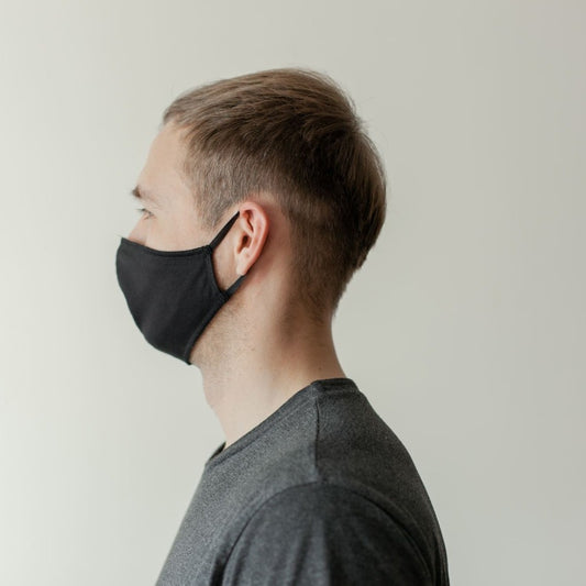 Maske | Oval | Black | S-M | 2-Layers | Soft Baumwolle