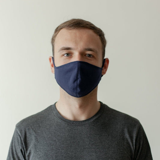 Maske | Oval | Blue | M-L | 2-Layers | Soft Baumwolle