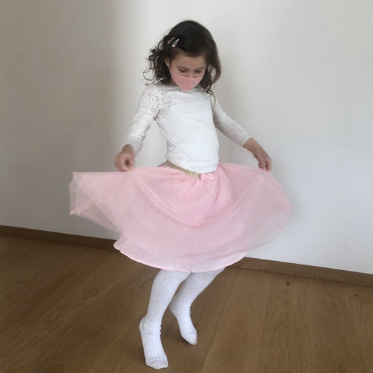 Mask | Oval | Light Rose | Kids 6-9 | 2-Layers | Soft Cotton