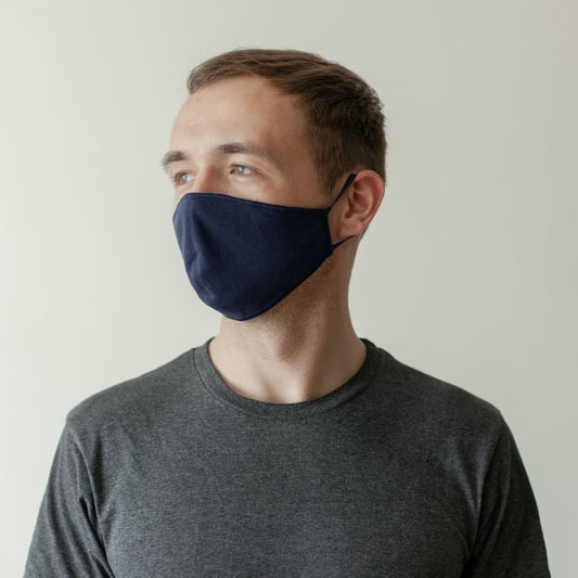 Maske | Oval | Blue | M-L | 2-Layers | Soft Baumwolle