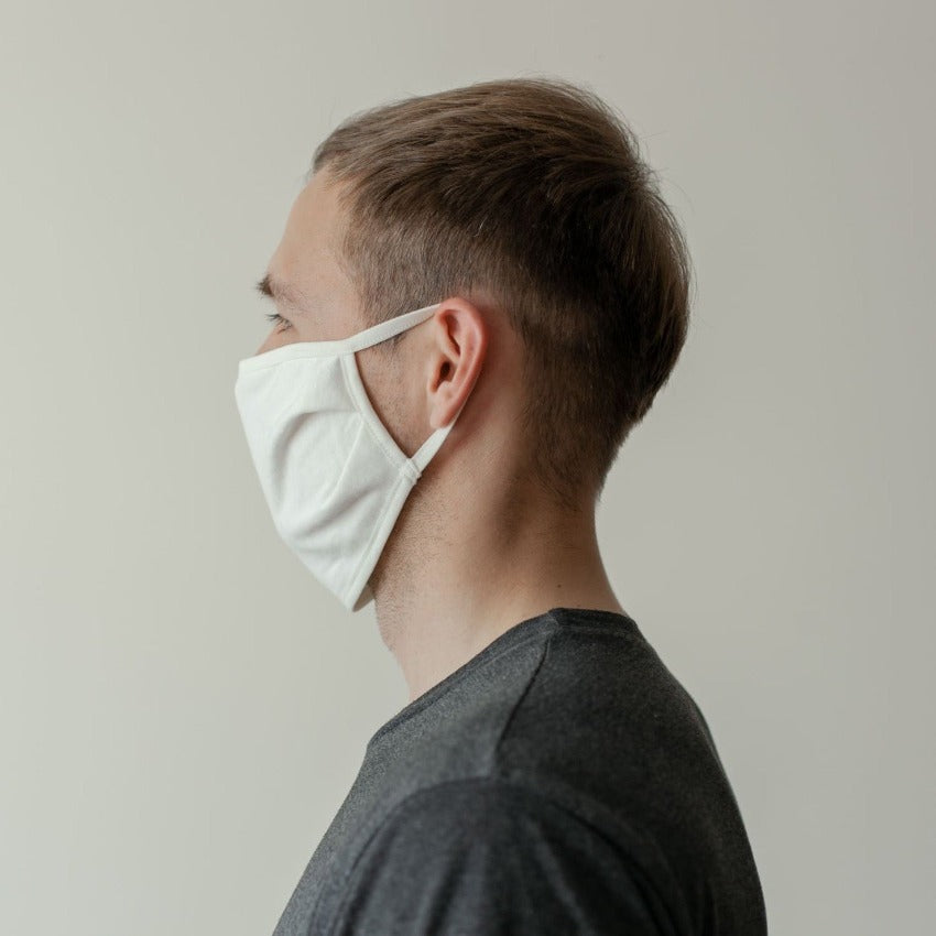 Mask | Wide | White | 1-Layer for Summer | Airy Cotton