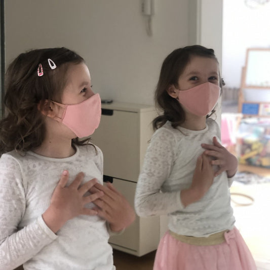 Mask | Oval | Light Rose | Kids 6-9 | 2-Layers | Soft Cotton