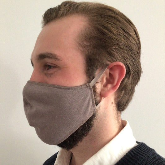 Maske | Oval | Grey | M-L | 2-Layers | Soft Baumwolle