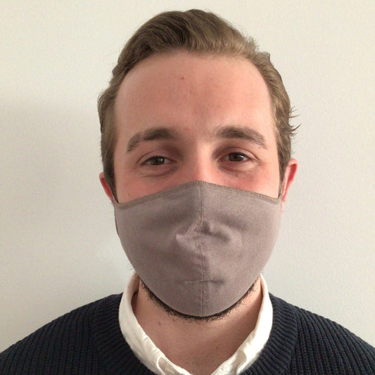 Maske | Oval | Grey | M-L | 2-Layers | Soft Baumwolle