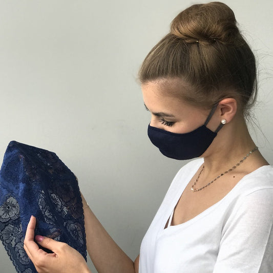 Mask | Oval Slim | Dark Blue | 2-Layers | Comfy Cotton