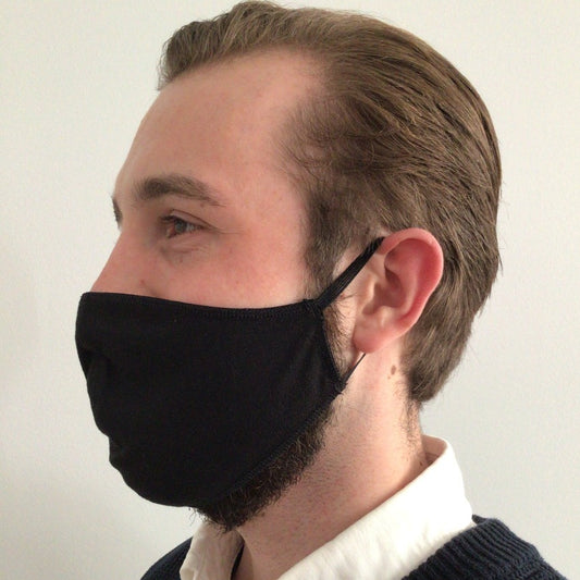 Maske | Oval | Black | M-L | 2-Layers | Soft Baumwolle