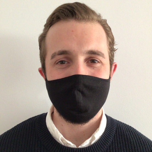 Maske | Oval | Black | M-L | 2-Layers | Soft Baumwolle