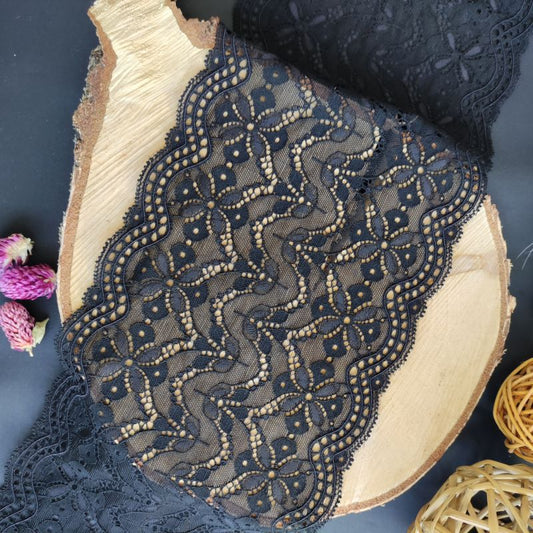 Viscose | Elastic | Width 15 cm | Shadow of Night | 65769