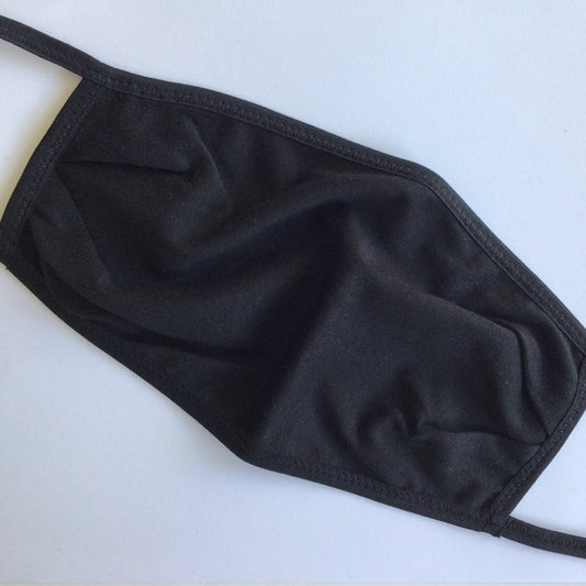 Mask | Wide | Black | 1-Layer for Summer | Airy Cotton