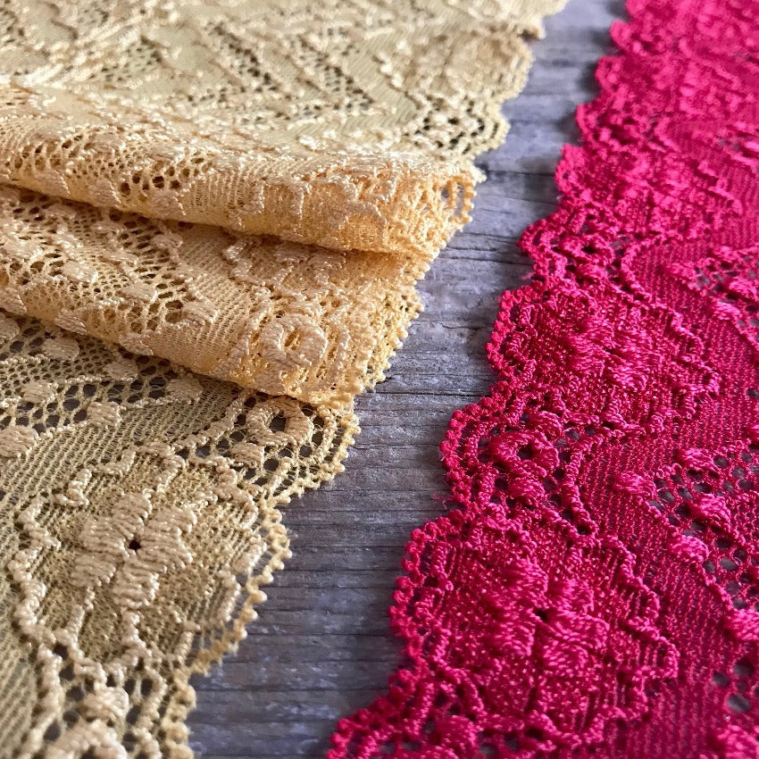 Width 16-18 cm, TYPE : Elastic, Spitze, COLOR : Yellow / Gelb