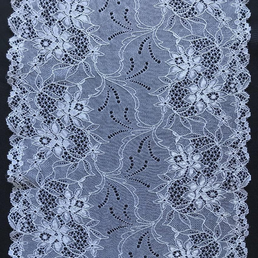 Width 23-25 cm, TYPE : Elastic, Spitze, COLOR : White / Weiß