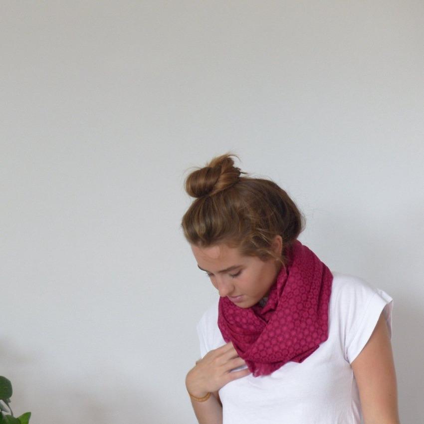 Scarf | Spotty Grid | Red Plum | One Size