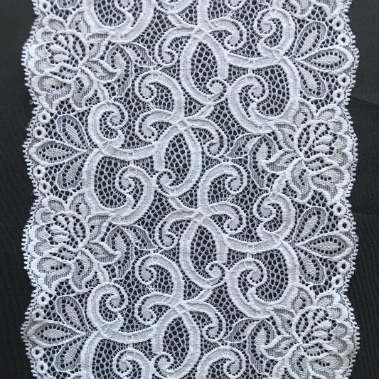 Width 16-18 cm, TYPE : Elastic, Spitze, COLOR : White / Weiß
