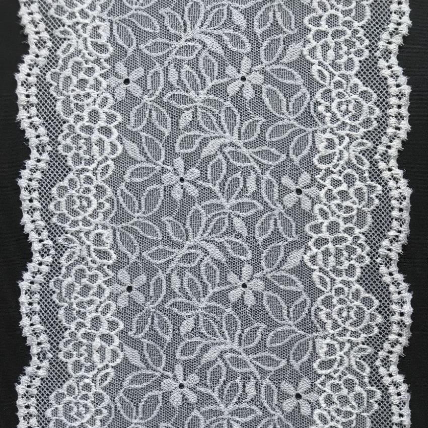 Width 16-18 cm, TYPE : Elastic, Spitze, COLOR : White / Weiß