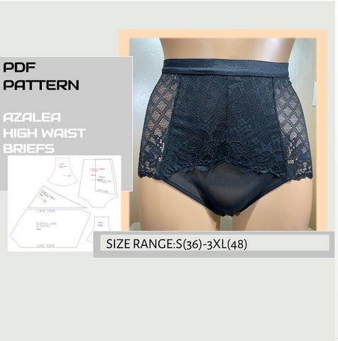 How to sew lace high waist brazilian panty. PDF sewing pattern