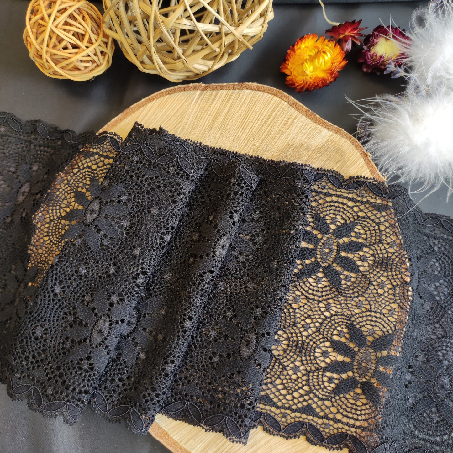 Viscose | Elastic | Width 15 cm | Shadow of Night | 65709