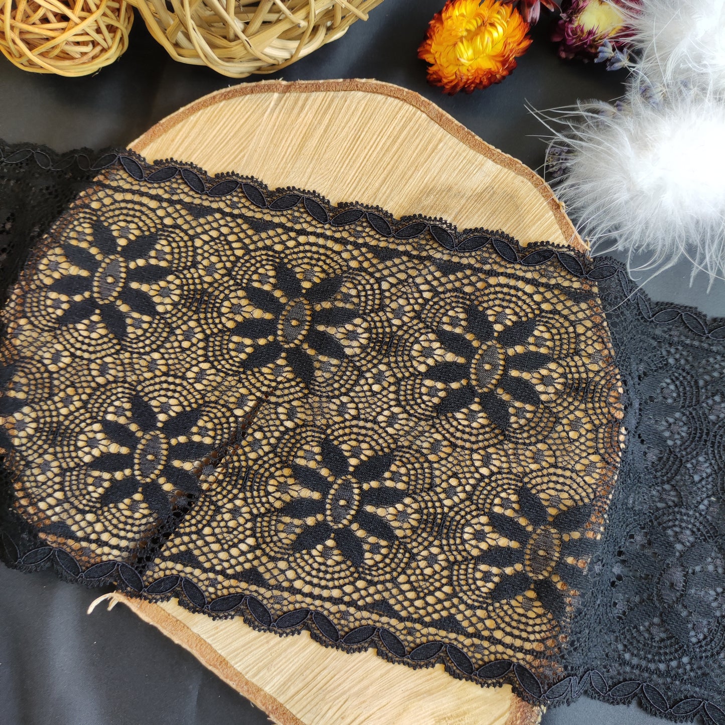 Viscose | Elastic | Width 15 cm | Shadow of Night | 65709