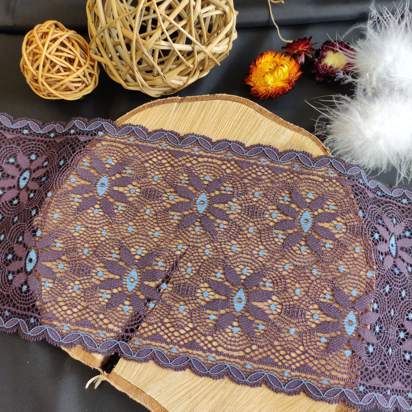 Viscose | Elastic | Width 15 cm | Shadow of Night | 65709