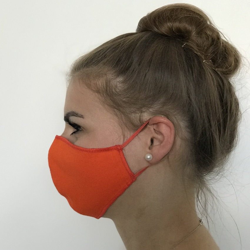 Maske | Oval Slim | Orange | 2-Schichten | Bequeme Baumwolle