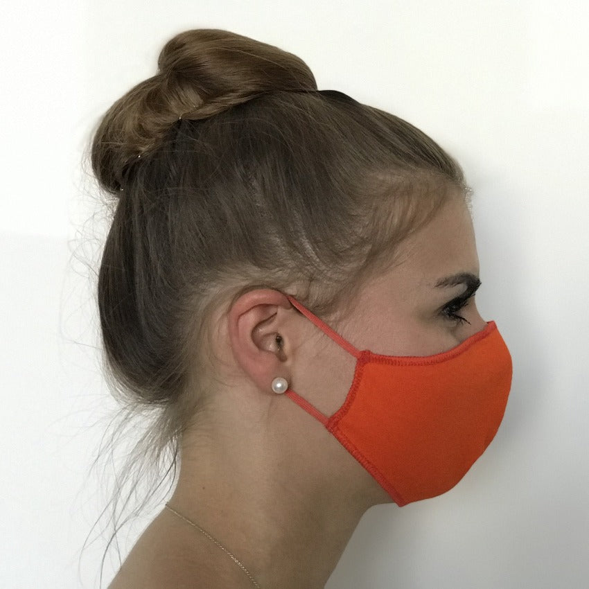 Maske | Oval Slim | Orange | 2-Schichten | Bequeme Baumwolle