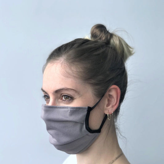 Maske | Mit Draht | Grau Schwarz | 2-Schichten | Bequeme Baumwolle | Einheitsgröße