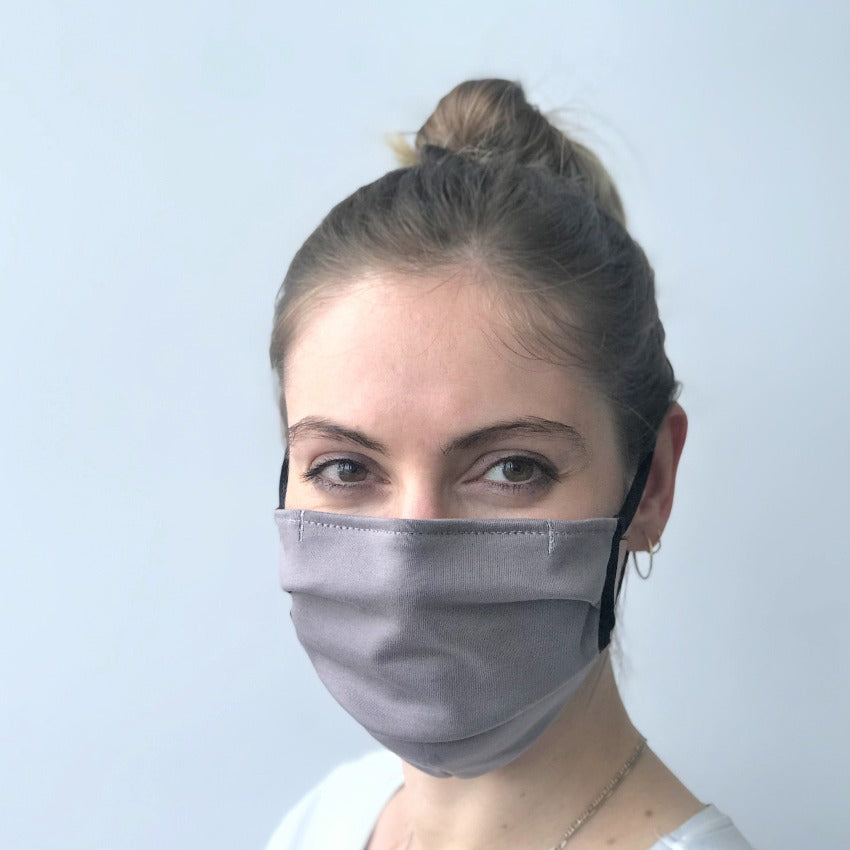 Mask | With Wire | Grey Black | 2-Layers | Comfy Cotton | One Size