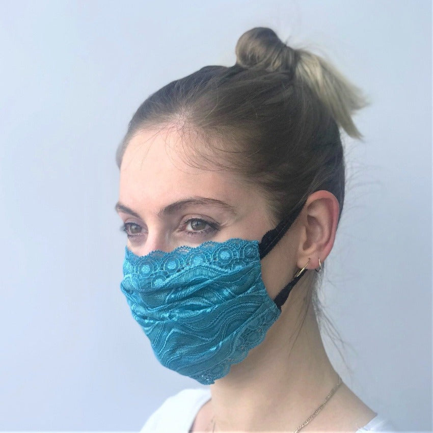 Mask | Waves | Teal | 2-Layers | One Size