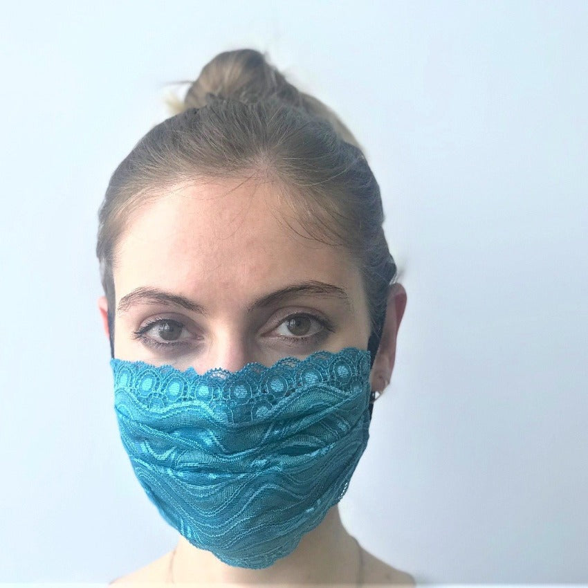 Mask | Waves | Teal | 2-Layers | One Size