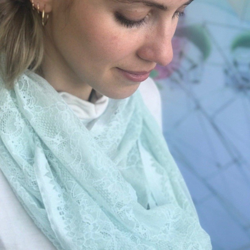 Loop Scarf | Flowing Lines | Mint Drops | One Size