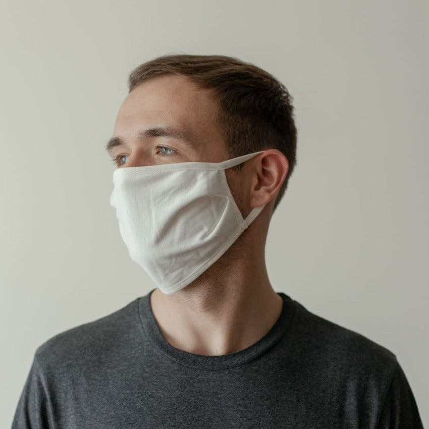 Mask | Wide | White | 1-Layer for Summer | Airy Cotton