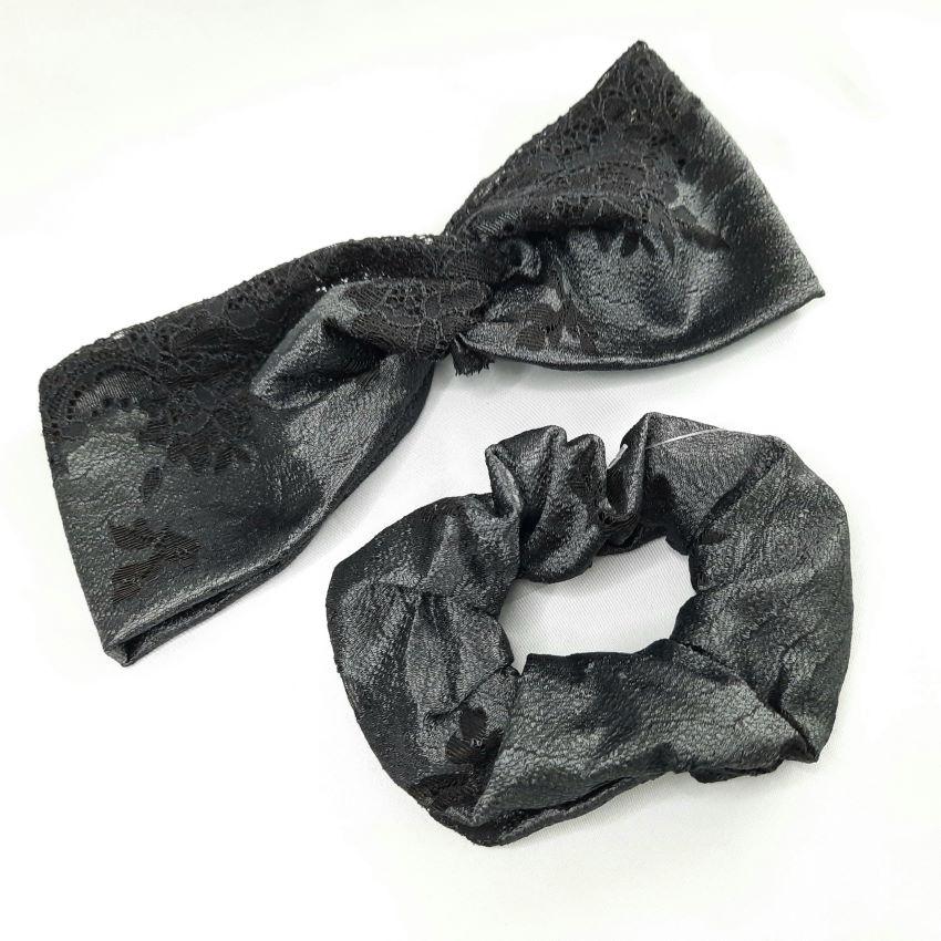 Headband | Winded Leaves | Shiny Black