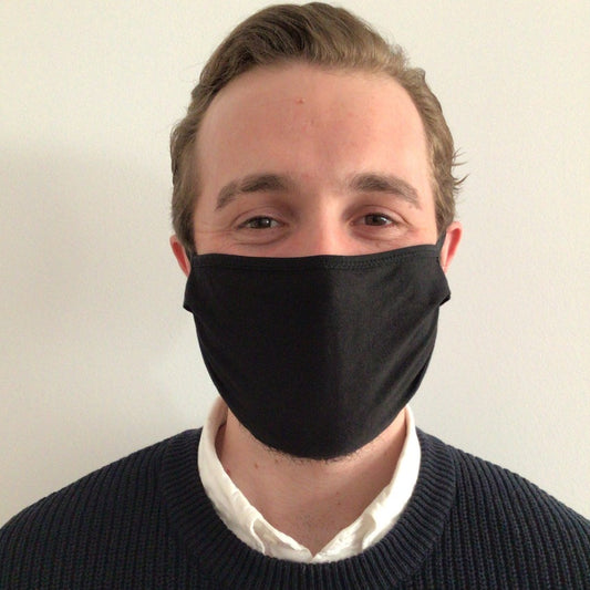 Mask | Wide | Black | 2-Layers | Airy Cotton